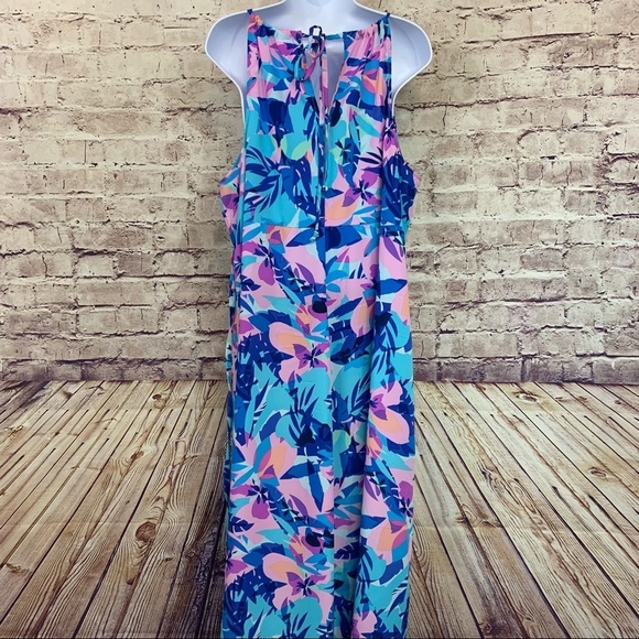 Swim Suits For All Blue Floral Maxi Cover Up Dress - Picture 8 of 13